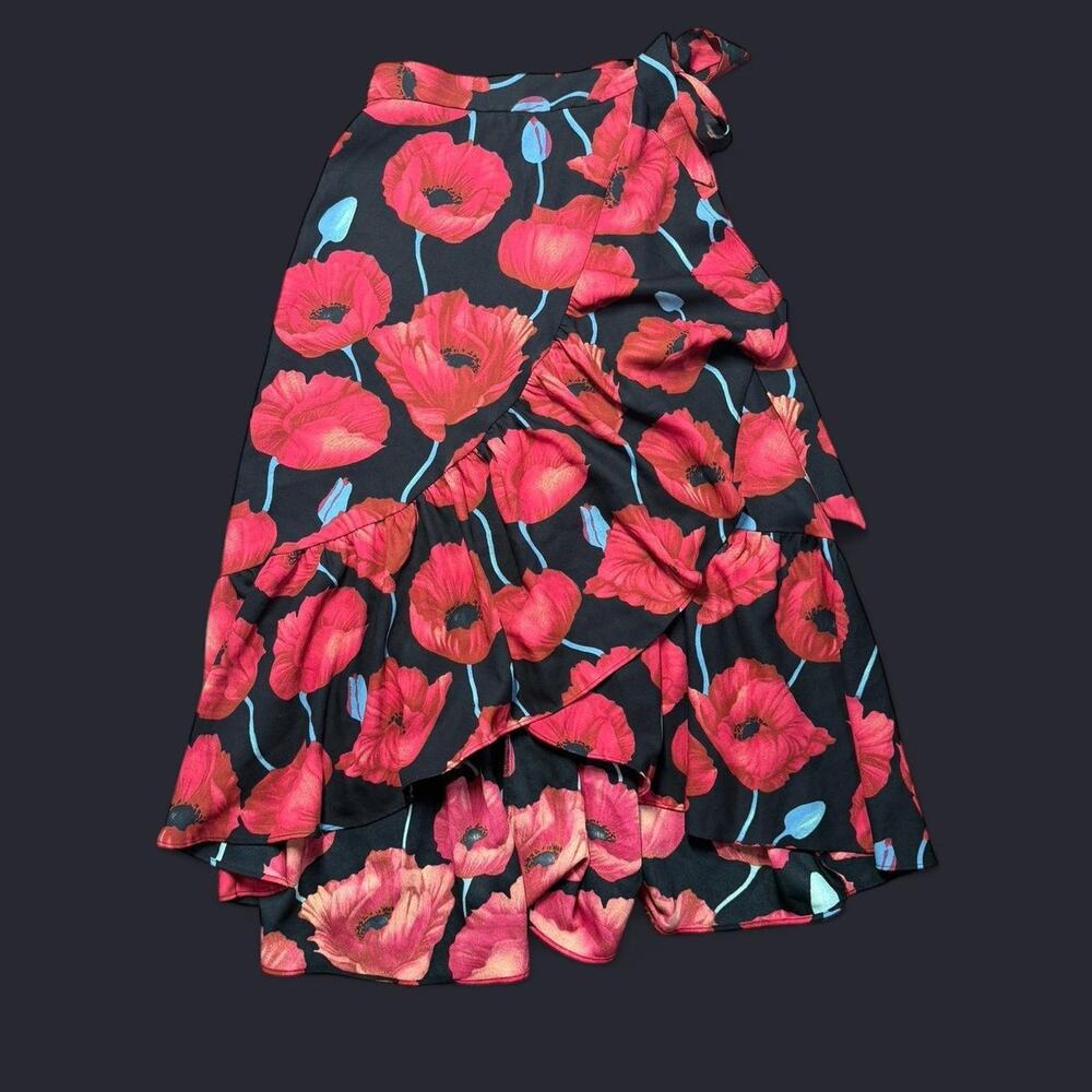 H&M multicolor floral midi skirt